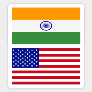 USA and Bharat India Flag Sticker